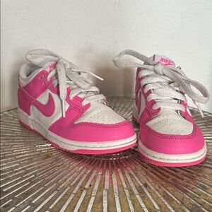 Nike Kids Pink and White Sneakers